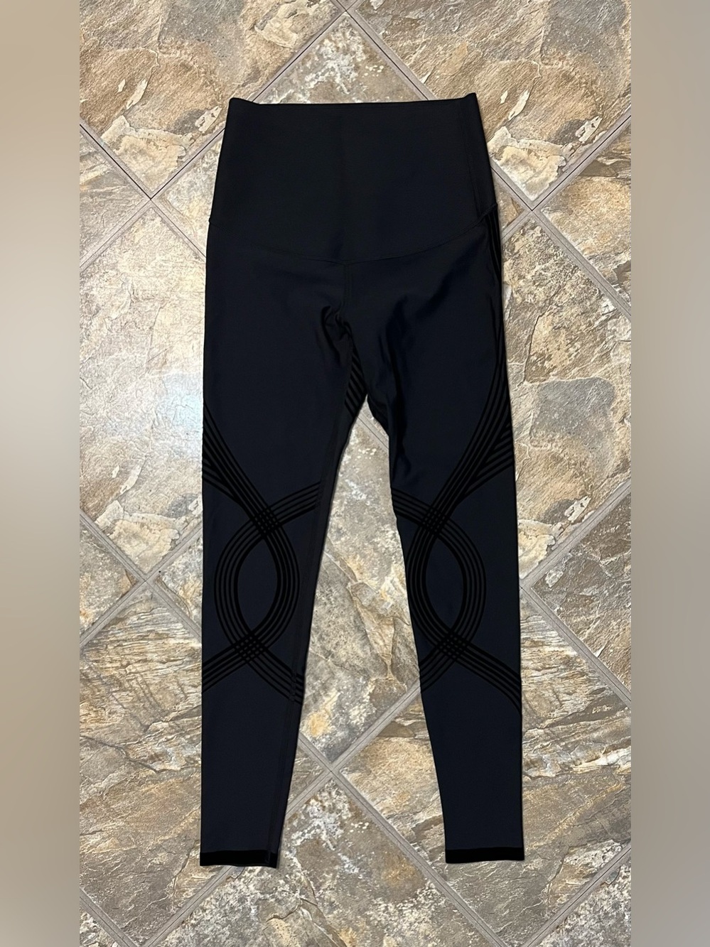 Fanka Body Sculpt Leggings Black Reversible High Rise 7/8 Womens XS/S